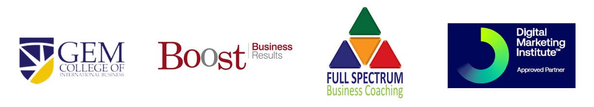 Logos: GEM College, Boost, Full Spectrum, Digital Marketing Institute Partner 