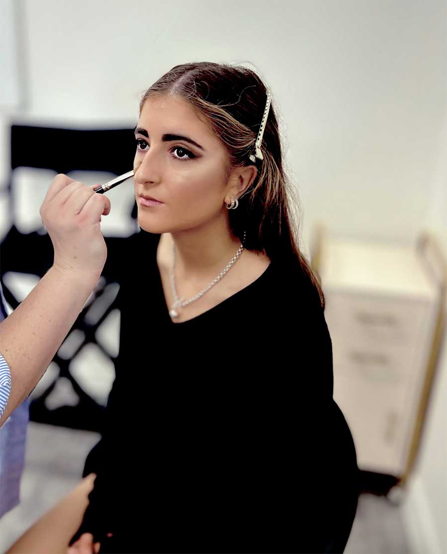 Makeup student working at GEM College Sunshine Coast Campus Sapphire The Art of Makeup Society